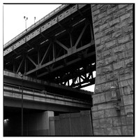 Benjamin Franklin Bridge from Riverfront in Philadelphia, PA