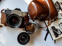 Kodak Retina Reflex III SLR with lenses