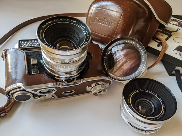 Kodak Retina Reflex III SLR with lenses